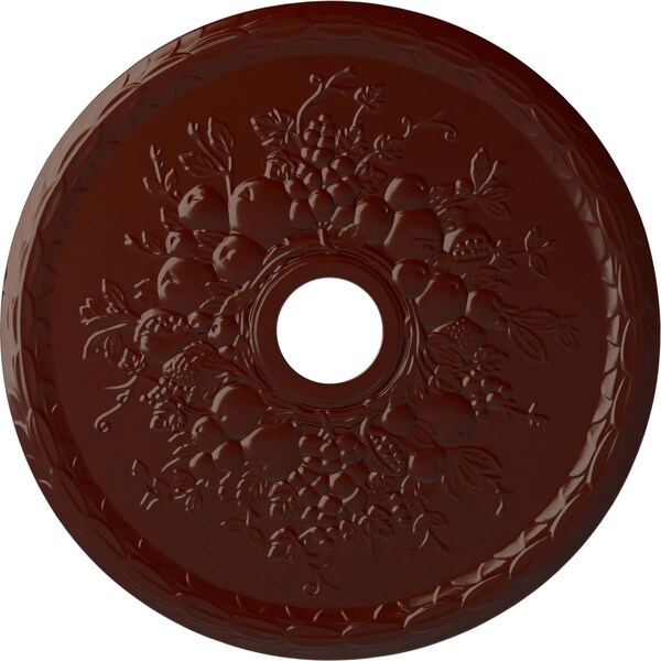 Ekena Millwork Grape Ceiling Medallion (Fits Canopies up to 3 5/8"), 22 5/8"OD x 3 5/8"ID x 5/8"P, Brushed Mahogany CM22GRBMF - main